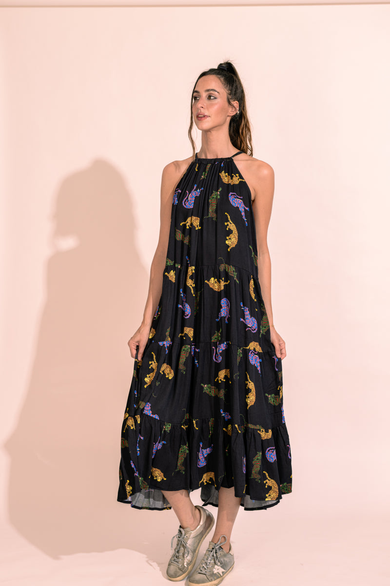 Guia Maxi Dress Black Leo