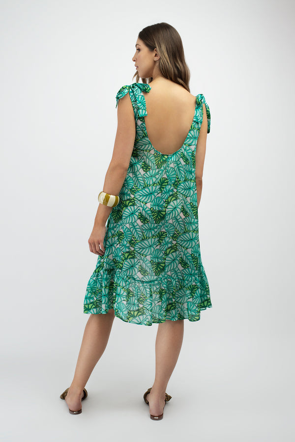 Maddi Dress Green Palms