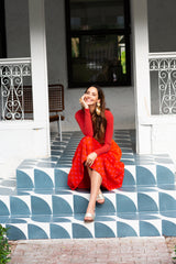 Fez Silk Skirt Moroccan Red